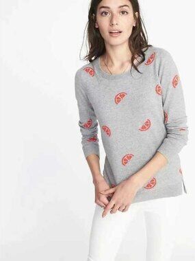 New Old Navy citrus Oranges slices classic crewneck sweater